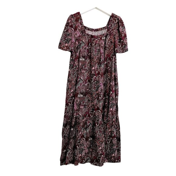 Anthropologie Lisabetta Maxi Printed‎ Dress Size M, paisely print, Wine, NWT - Picture 4 of 12